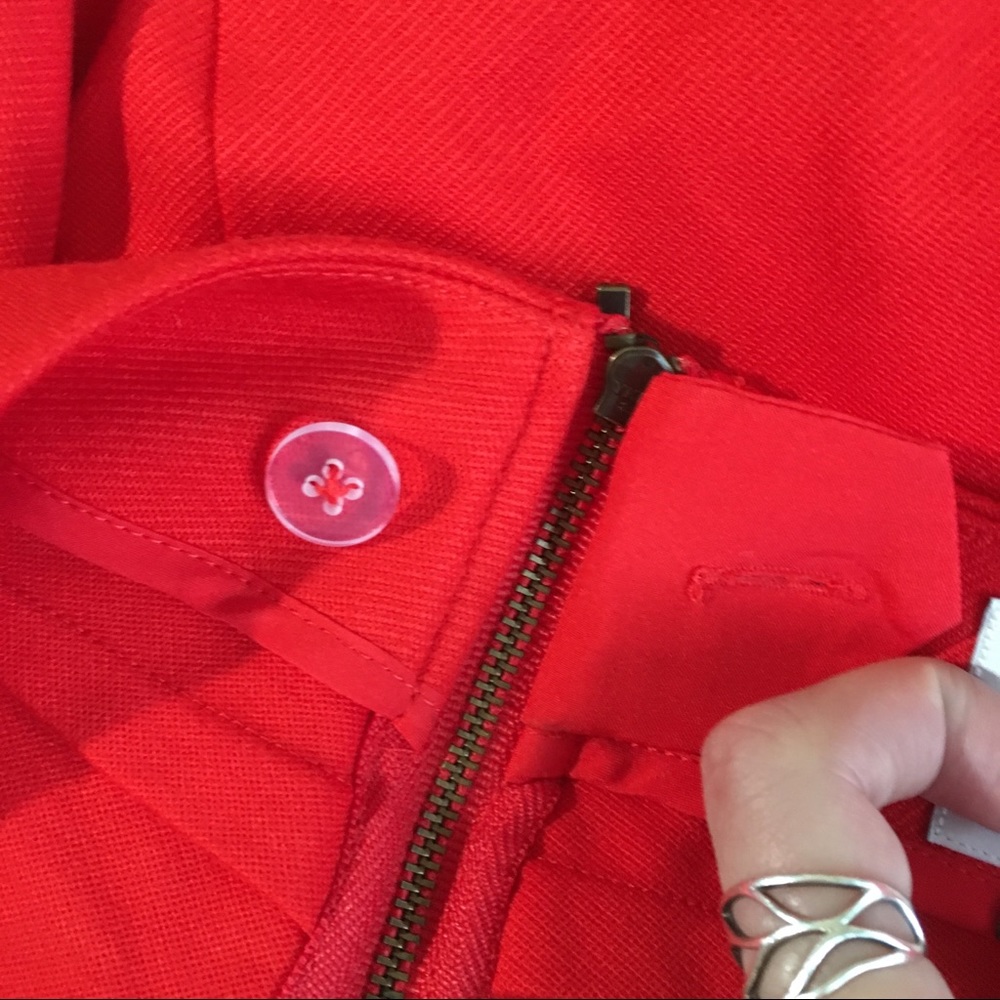 SOLD! CAbi Fiery Red Ponte Knit Skirt 10 A Line - Picture 8 of 8